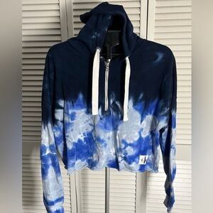 Calvin Klein Jeans Navy and White Tie-Dye Hoodie